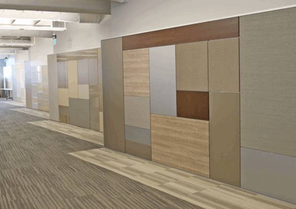 we installed these stylish interior wall coverings as part of a commercial paint restoration