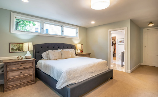 a bedroom with fresh interior paint